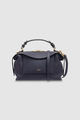 Front product shot of the Oroton Mica Small Bowler in North Sea and Pebble leather for Women