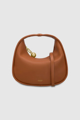 Front product shot of the Oroton Clara Smooth Mini Bag in Amber and Smooth Leather Exterior for Women