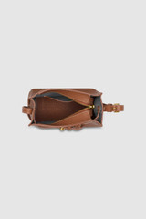 Internal product shot of the Oroton Margot Tiny Bucket Bag in Whiskey and Smooth leather for Women