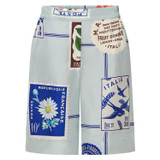 Front product shot of the Oroton Picnic Print Short in Pale Blue and 100% silk for Women