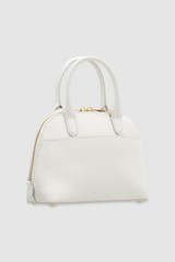 Back product shot of the Oroton Muse Micro Griptop in Paper White and Embossed leather with smooth leather trims for Women