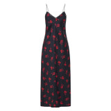 Front product shot of the Oroton Dutch Tulip Slip Dress in North Sea and 100% silk for Women