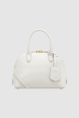Front product shot of the Oroton Muse Micro Griptop in Paper White and Embossed leather with smooth leather trims for Women