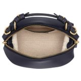 Internal product shot of the Oroton Mica Mini Bowler in North Sea and Pebble leather for Women