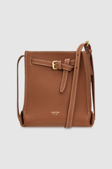 Front product shot of the Oroton Margot Tiny Bucket Bag in Whiskey and Smooth leather for Women