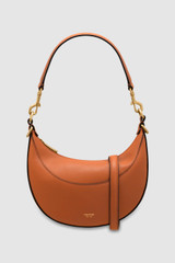 Front product shot of the Oroton Florence Small Shoulder Bag in Cognac and Smooth leather for Women