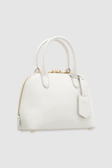 Front product shot of the Oroton Muse Micro Griptop in Paper White and Embossed leather with smooth leather trims for Women