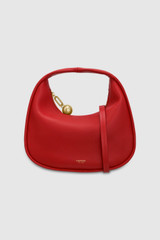 Front product shot of the Oroton Clara Smooth Mini Bag in Dark Poppy and Smooth Leather Exterior for Women