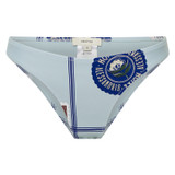 Front product shot of the Oroton Picnic Print Bikini Bottom in Pale Blue and 78% polyamide, 22% elastane for Women