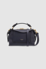 Front product shot of the Oroton Mica Mini Bowler in North Sea and Pebble leather for Women